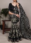 Ynf7214 Slub Silk Floral Printed With Zari Border Saree